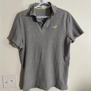 Hollister Grey Polo Shirt Large